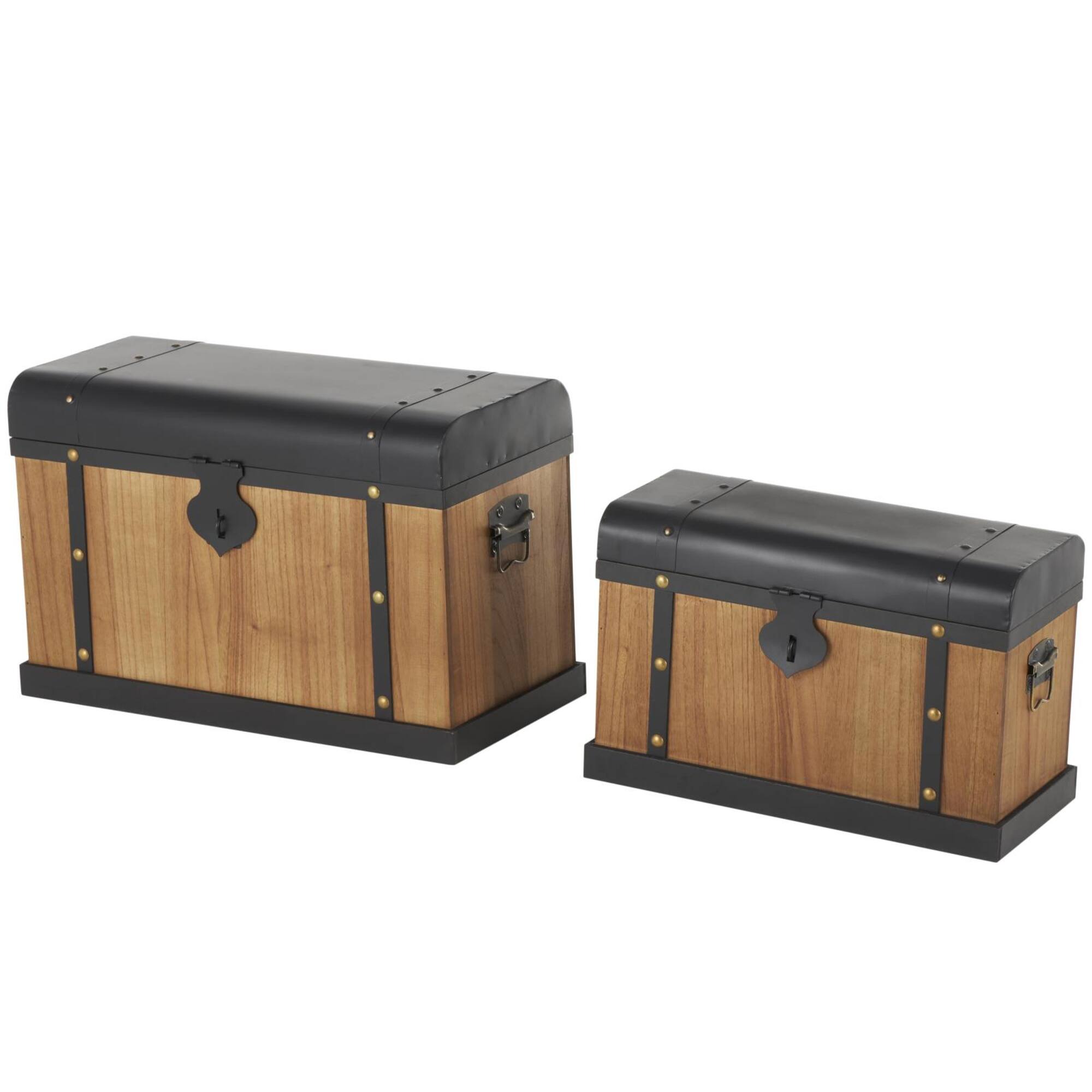 Brown & Black Decorative Trunk Set